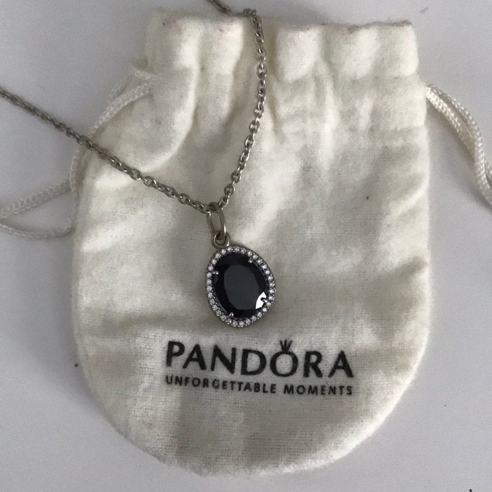 *Pandora* Black Onyx & Cubic Zirconium Necklace